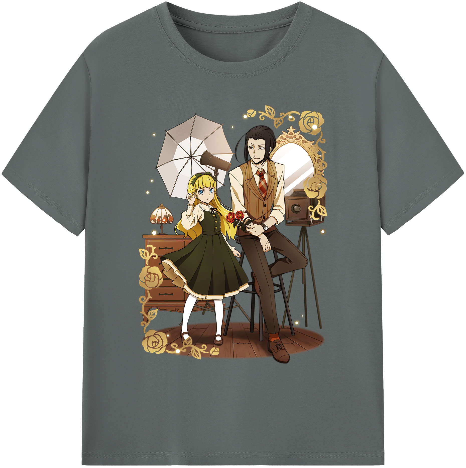 （画像用） 文豪ストレイドッグス Bungo Stray Dogs 綿100％ メンズ半袖Tシャツ｜肌触りやわらか＆通気性